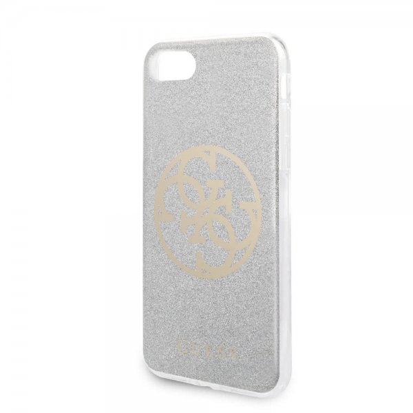 Guess iPhone 7/8/SE Kuori Glitter Circle Silver