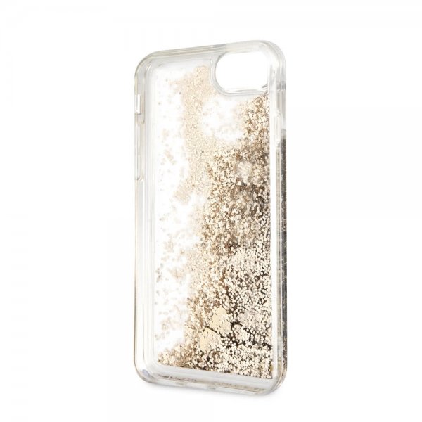 Guess iPhone 7/8/SE Kuori Glitter Floating Hearts Kulta