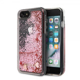 Guess iPhone 7/8/SE Kuori Glitter Floating Hearts Pink