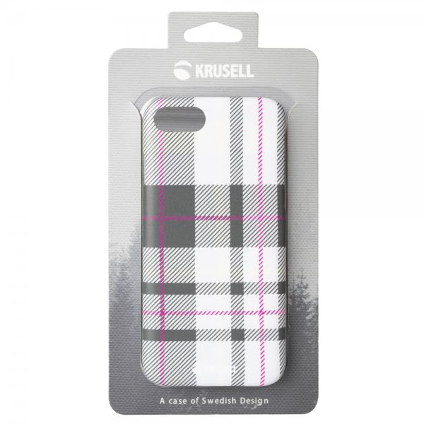 Krusell iPhone 7/8/SE Kuori Limited Cover Plaid Light Grey