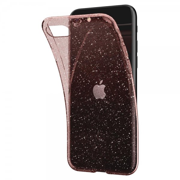 Spigen iPhone 7/8/SE kuori Liquid Crystal Glitter Rose Quartz