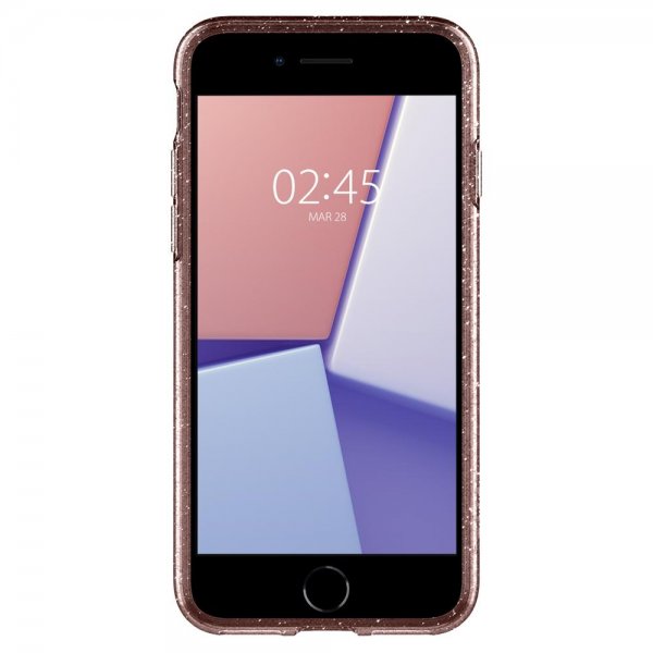 Spigen iPhone 7/8/SE kuori Liquid Crystal Glitter Rose Quartz