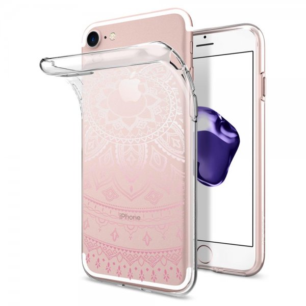 Spigen iPhone 7/8/SE kuori Liquid Crystal Shine Pink