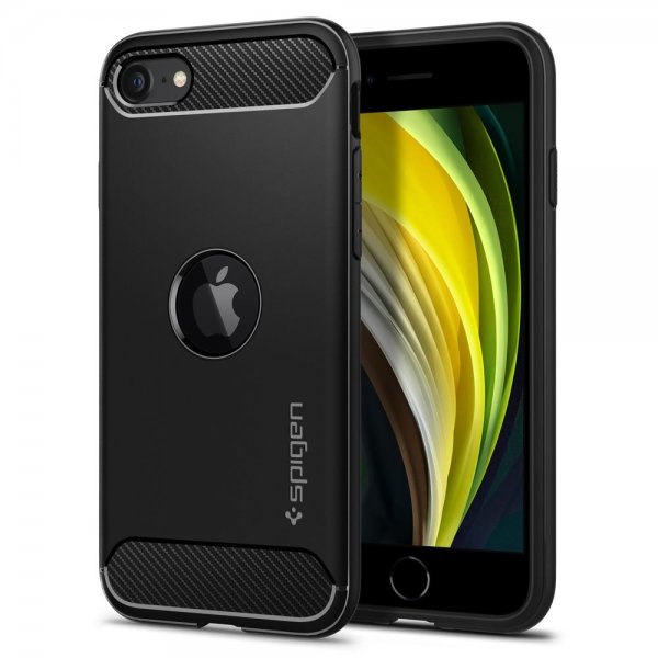 Spigen iPhone 7/8/SE kuori, Rugged Armor, mattamusta