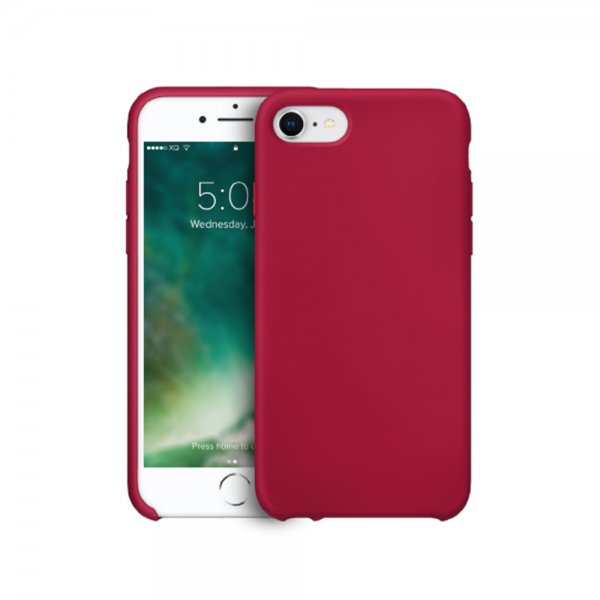 Xqisit iPhone 7/8/SE kuori silikonikotelo punainen