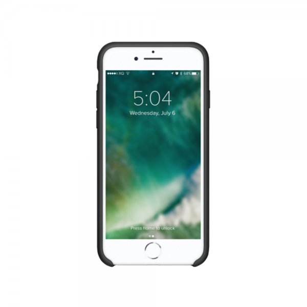 Xqisit iPhone 7/8/SE kuori Silikonikuori Musta