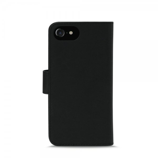 Puro iPhone 7/8/SE suojakuori lompakkomalli irrotettava 2-in-1 musta