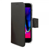 Celly iPhone 6/6S/7/8/SE suojakuori Wally Wallet Case musta