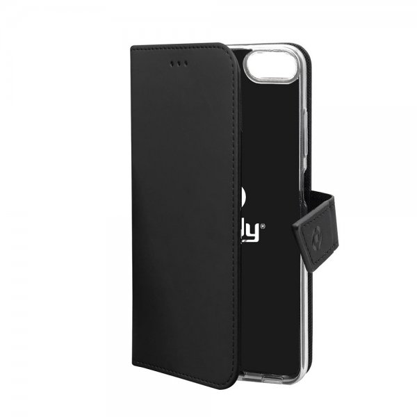 Celly iPhone 6/6S/7/8/SE suojakuori Wally Wallet Case musta