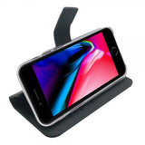 Celly iPhone 6/6S/7/8/SE suojakuori Wally Wallet Case musta