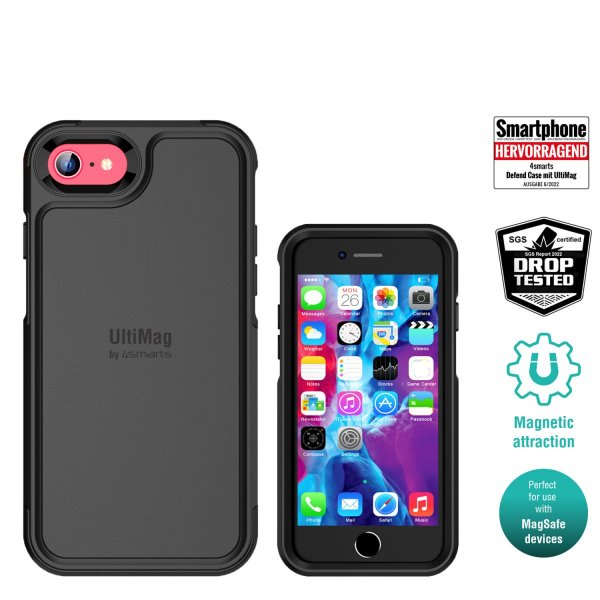 4smarts iPhone 7/8/SE kuori Defend Case MagSafe Musta
