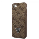 Guess iPhone 7/8/SE Kuori Double Cardslot Metal Triangle Ruskea