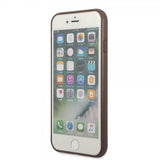 Guess iPhone 7/8/SE Kuori Double Cardslot Metal Triangle Ruskea
