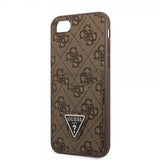 Guess iPhone 7/8/SE Kuori Double Cardslot Metal Triangle Ruskea