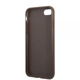Guess iPhone 7/8/SE Kuori Double Cardslot Metal Triangle Ruskea