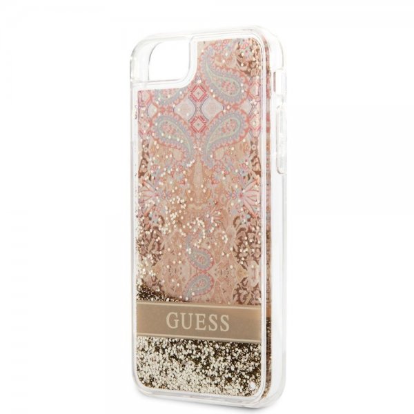 Guess iPhone 7/8/SE Kuori Liquid Glitter Paisley Pattern Kulta