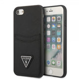 Guess iPhone 7/8/SE Kuori Saffiano Double Cardslot Musta
