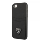 Guess iPhone 7/8/SE Kuori Saffiano Double Cardslot Musta
