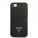 Guess iPhone 7/8/SE Kuori Saffiano Double Cardslot Musta