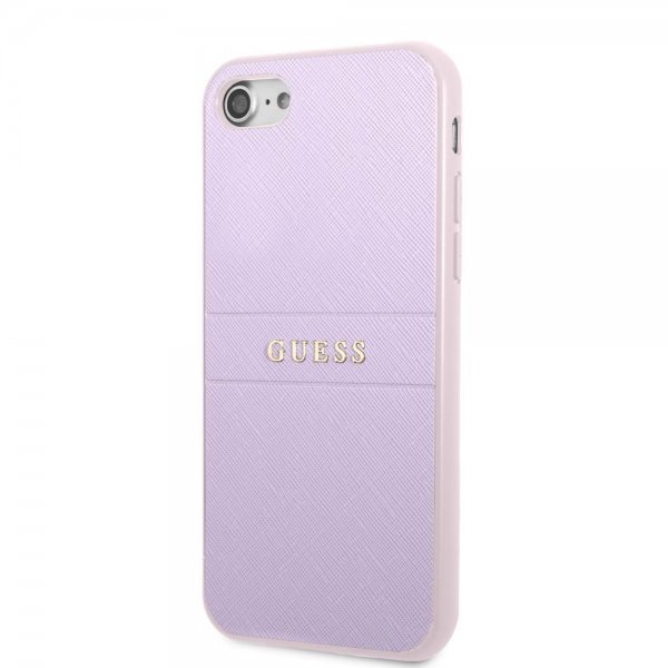 Guess iPhone 7/8/SE Kuori Saffiano Metal Logo Lila