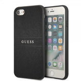 Guess iPhone 7/8/SE Kuori Saffiano Metal Logo Musta