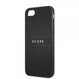 Guess iPhone 7/8/SE Kuori Saffiano Metal Logo Musta