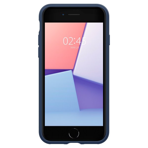 Spigen iPhone 7/8/SE kuori Silicone Fit tummansininen