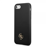 Guess iPhone 7/8/SE Kuori Silikoni Metalli Logo 4G Musta