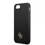 Guess iPhone 7/8/SE Kuori Silikoni Metalli Logo 4G Musta