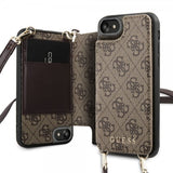 Guess iPhone 7/8/SE Kuori Crossbody Korttipaikka Kansi Ruskea