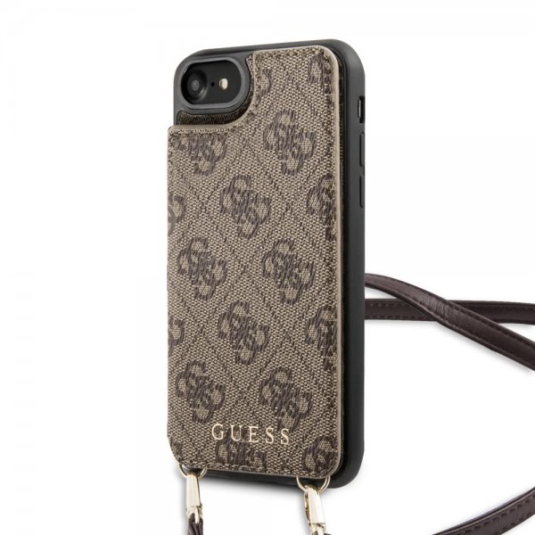 Guess iPhone 7/8/SE Kuori Crossbody Korttipaikka Kansi Ruskea