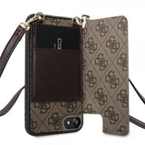 Guess iPhone 7/8/SE Kuori Crossbody Korttipaikka Kansi Ruskea