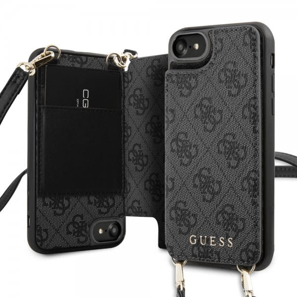 Guess iPhone 7/8/SE Kuori Crossbody Korttipaikka Suojus Harmaa