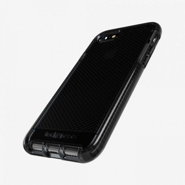 Tech21 iPhone 7/8/SE kuori Evo Check TPU läpinäkyvä musta