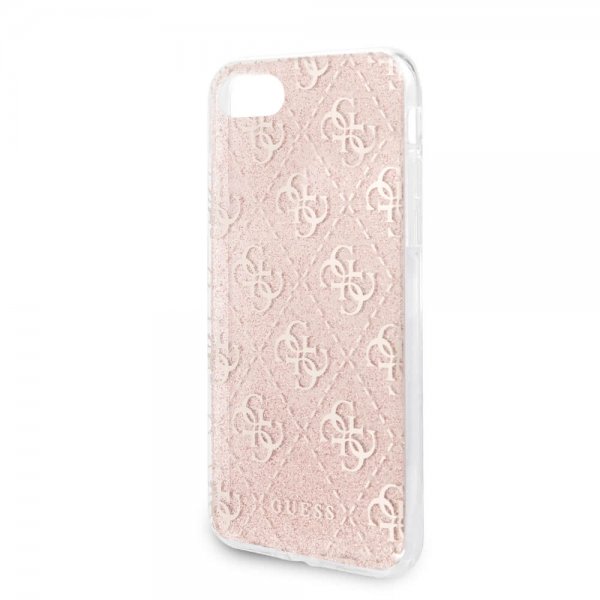 Guess iPhone 7/8/SE Kuori Glitter Cover Peony Ruusu