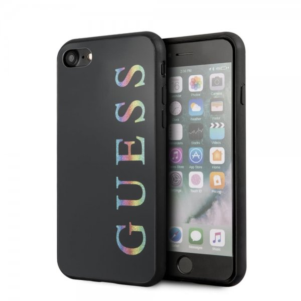 Guess iPhone 7/8/SE Kuori Glitter Cover Musta