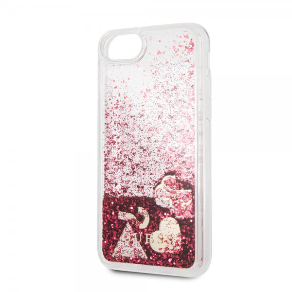 Guess iPhone 7/8/SE Kuori Glitter Hearts Punainen