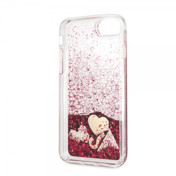 Guess iPhone 7/8/SE Kuori Glitter Hearts Punainen