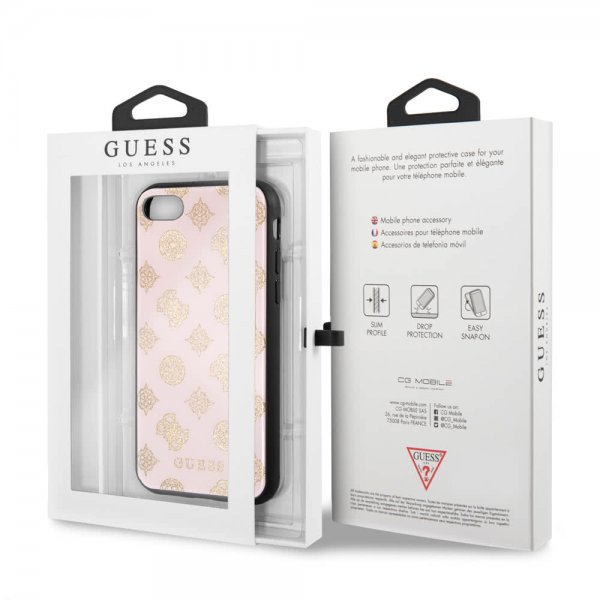 Guess iPhone 7/8/SE Kuori Glitter Peony Roosa