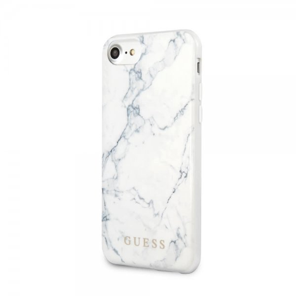 Guess iPhone 7/8/SE Kuori Marble Cover Valkoinen