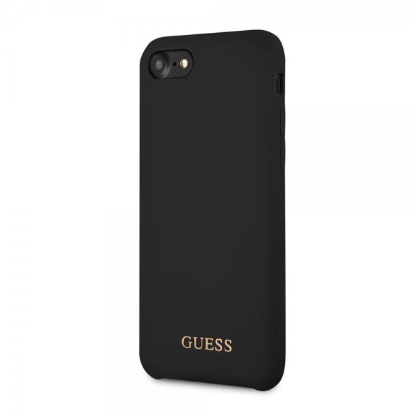 Guess iPhone 7/8/SE Kuori Silicone Logo Musta