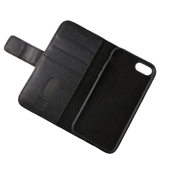 Rvelon iPhone 7/8/SE Suojakotelo, aitoa nahkaa, musta