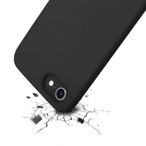 Rvelon iPhone 7/8/SE Kuori Silikoni Musta