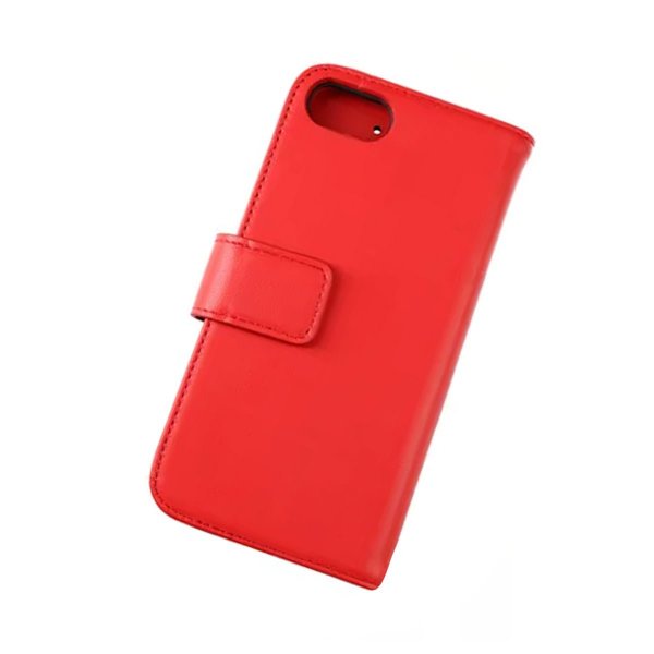 Rvelon iPhone 7/8/SE suojakuori, aitoa nahkaa, korttipaikka, punainen