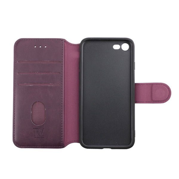Rvelon iPhone 7/8/SE suojakuori, taitettava korttipaikka, violetti