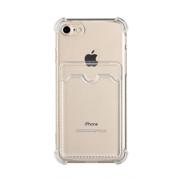 iPhone 7/8/SE Kuori Korttipidike Iskunkestävä Läpinäkyvä
