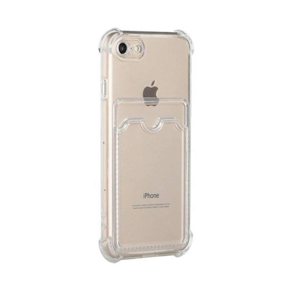 iPhone 7/8/SE Kuori Korttipidike Iskunkestävä Läpinäkyvä