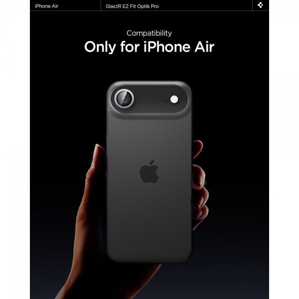 Spigen iPhone Air Kameran Linssuojus GLAS.tR EZ Fit Optik Pro 2 kpl Harmaa