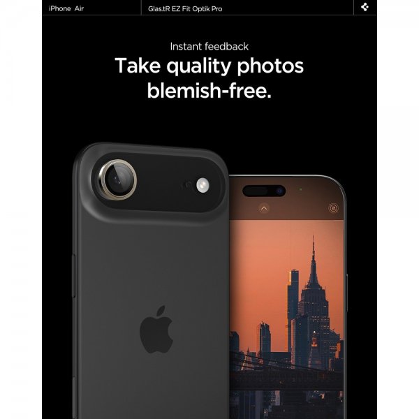 Spigen iPhone Air Kameran linssinsuojus GLAS.tR EZ Fit Optik Pro 2-pakkaus Kulta