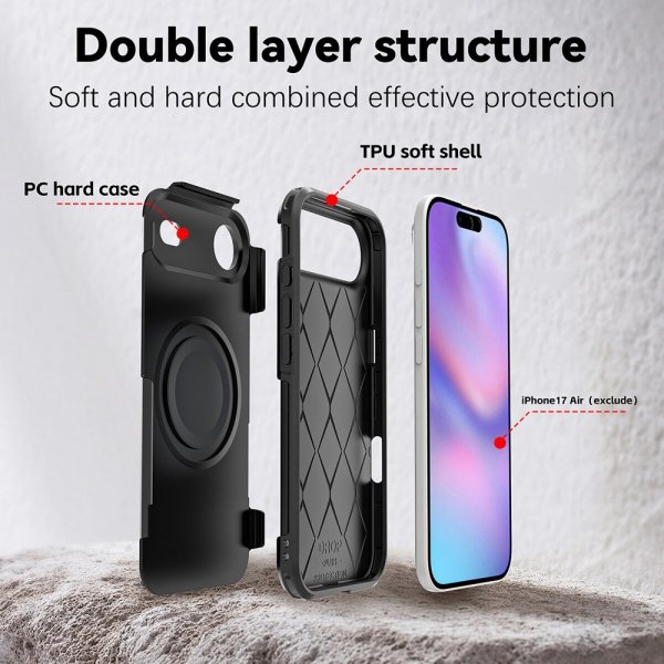 4smarts iPhone Air -kuori Defend Case Ultimag, musta